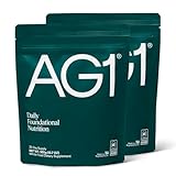 AG1 Greens Powder Supplement | Improve Gut Health | Multivitamin, Probiotic, Gluten Free, Vegan and Keto Friendly | 75 Vitamins (Athletic Greens) - 2 Pack, Classic Formula (30 Servings Per Pouch)