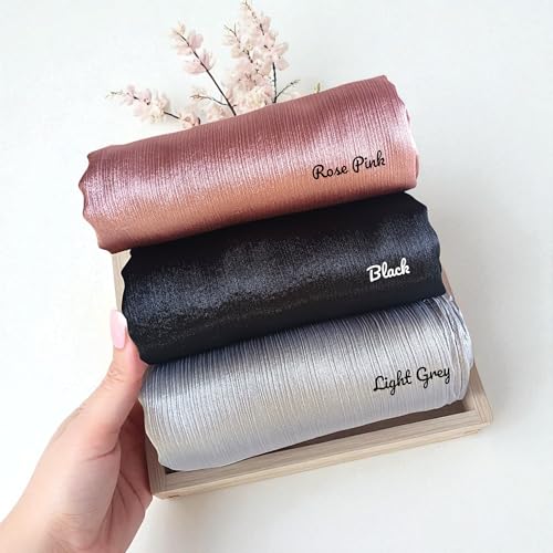 Image of Premium Muna Satin Hijab | Pack of 3 | 200 cm x 70 cm | Elegant Choice for All Occasions - Parties, Weddings & Festivals |