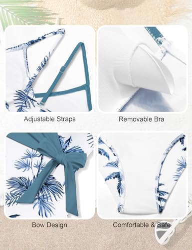 Girls Swimsuit One Piece Bathing Suit Tropical Floral with Adjustable Straps Girls'Swimwear with Cover Up 9-16T4