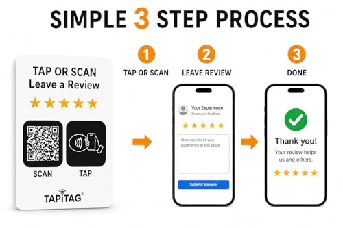 Code QR Google Reviews panneau NFC TAPiTAG en PVC pour avis professionnels - 6