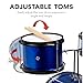 Best Choice Products 3-Piece Beginner Drum Set for Kids Juniors, w/Throne Stool, Cymbal, Drum Sticks, Bass Drum Pedal, 2 Toms - Blue/Black