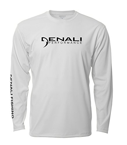 Denali Performance Fishing Mens Teaser UPF 50+ ProtectUV Mega Solar White