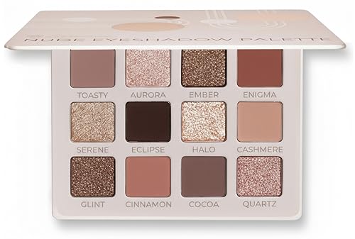Lamora Paleta de sombras de olhos nude - altamente pigmentadas 12 cores brilhantes e mate - paleta de maquilhagem profissional - Vegan e sem crueldade 2