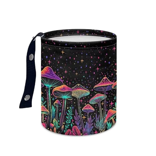Image of Colorful Mushroom Car Garbage Bin Car Trash Bin Car Trash Can Bags Collapsible Accessories Trash Can Rubbish Bin Garbage Bin Decoration Car Interior Universal