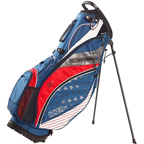 IZZO Golf Versa Ultra-Lite Stand Golf Bag with Exclusive Features, Red/White/Blue