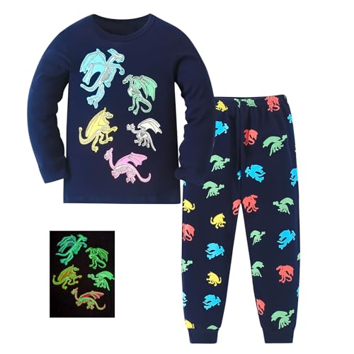 Pilipulu Pijamas Niños Algodón Puro Dinosaurio Coche Espacio Manga Larga Otoño...
