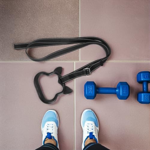 Set de anillas de gimnasia con correas ajustables negras miniatura 7