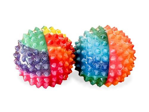 DBT Skills - Juego de 2 bolas de acupresión magnéticas de alto estrés, multicolor, 32 mm de diámetro, para aliviar el estrés o masaje, contra la tensión y para una mayor movilidad y concentración