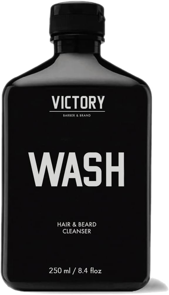 Victory Barber & Brand Hair and Beard WASH by | Men's Shampoo Made in the USA| Beard Shampoo and Beard Conditioner and Natural Shampoo for Men | Beard Shampoo Conditioner Set