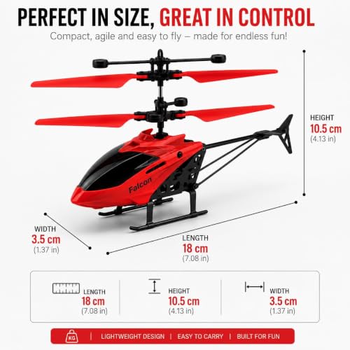 Image of Helicopter Toy for Boys with Safety Sensor, Indoor Palm Sensing, Rechargeable with LED Lights I Pack of 1