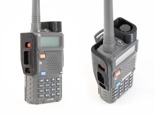 Exoskeleton Button Protector Case for UV-5R Radio, PTT and Volume Knob Cover Guard, Easy to Install (Black)