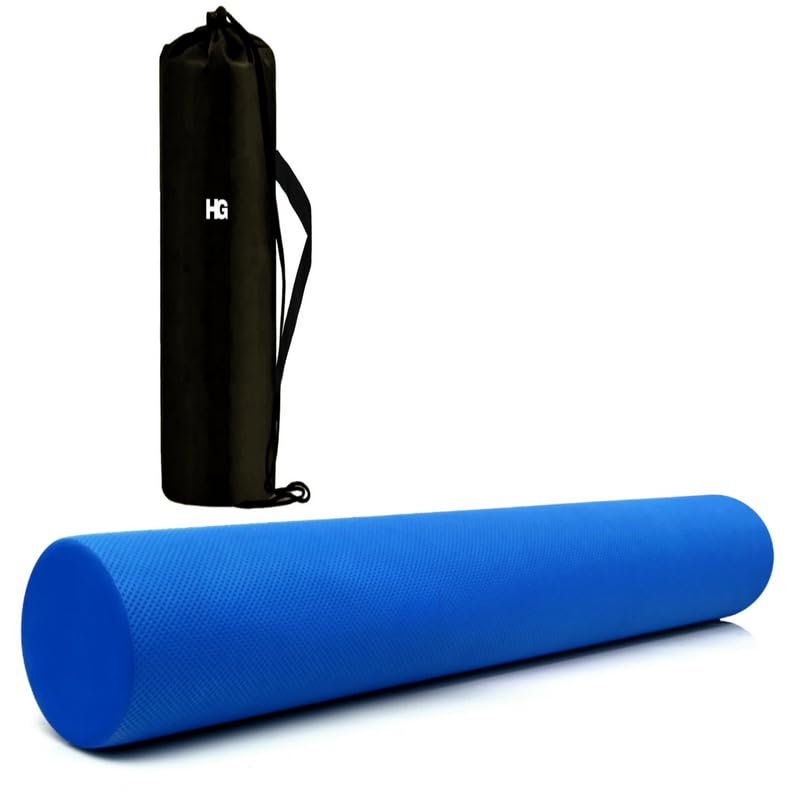 Image of Foam Roller for Exercise and Deep Tissue Massage Roller, Gym Exercise Roller, Workout Foam Roller for Knee Exercise and Pain Relief, Myofascial Release Roller for Back pain - 60 Cm Blue