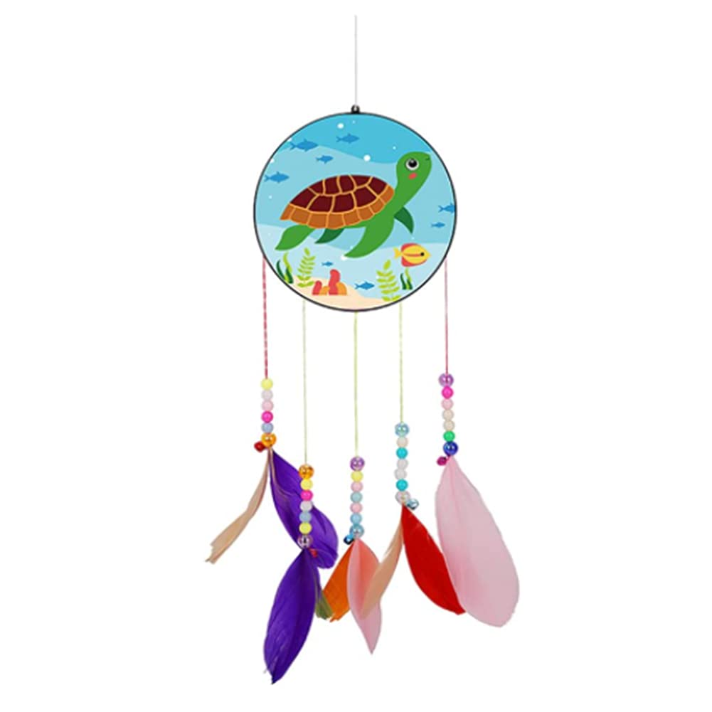 5D Diamond Painting Wind Chime Dream Catcher Kits DIY Outdoor Garden Decor Gifts Handmade Wall Hanging Home Decoration Ornament Christmas Festival Craft Gift (Tortoise 6) โ image 1