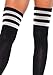 Leg Avenue womens Athletic Three Striped Knee High Socks Black/White One Size
