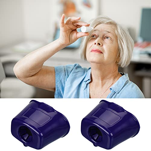 2 Pcs Eye Drop Guide Blue Portable Eye Drop Helper Eye Drop Dispenser For Elderly, Eye Drop Assist Device Reusable Eye Dropper Helper Eye Drop Cup Dispenser Aids For Eyedrop Bottles #TOP6