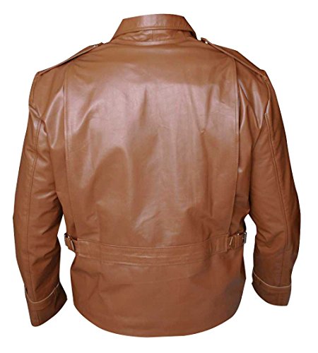 Billy Campbell Tan THE ROCKETEER Stylish WW2 Flight Stunt Pilot Genuine Cowhide Leather Jacket2