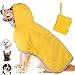 Dog Raincoat with Hood, Adjustable Poncho Jacket for Large Medium Small Dogs, Reflective Stripes, Storage Pocket (D, M)