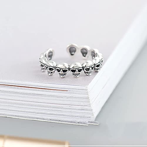 Bague anneau ouvert réglable look gothique quotidien