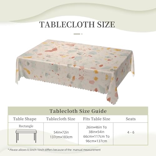 Nappe carrée Terrazzo en polyester lavable pour table rectangulaire