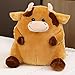 LEIhhdy 35cm Süße süße Plüschkuh Spielzeug Gefüllte Schöne Fette Milch Braune Rinder Plüschpuppe Cartoon Wurfkissen Kissen Baby Kindergeburtstagsgeschenke-35CM,B