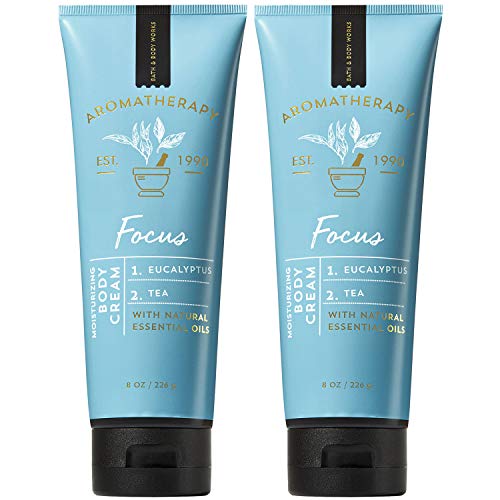 Bath and Body Works 2 Pack Aromatherapy Focus Eucalyptus & Tea Body Cream. 8 Oz.