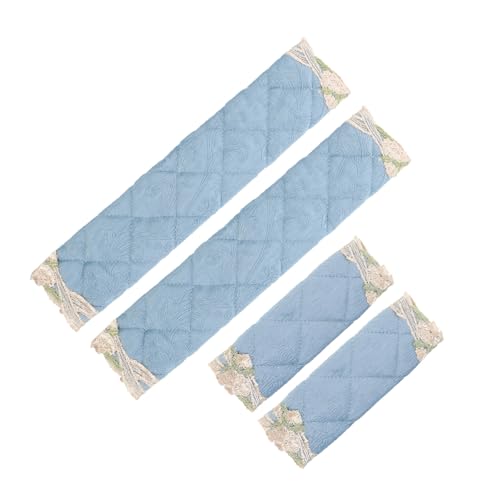 POPETPOP 4 piezas Cubiertas Protectores para Tiradores Frigoríficos Protectores Acolchados para Manillas de Nevera Azul Resistentes Manchas y Adecuados para Cocina y Electrodomésticos