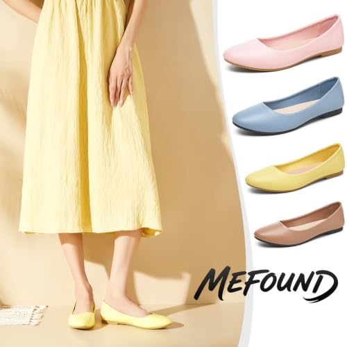 Image of Women's Ballet Flats Shoes Dress Slip on Shoes | PU Leather Teacher Business Casual Loafers Non Slip Low Heel Dressy
