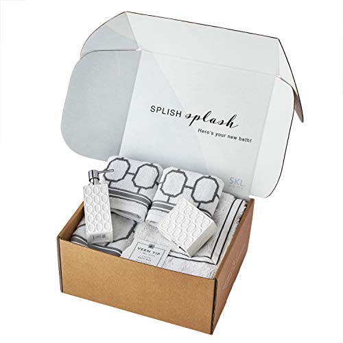 SKL HOME by Saturday Knight Ltd. Vern Yip Lithgow Full Bath Splash Box Set (7 Pieces), Gray