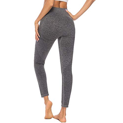 ZHJA European Beauty Hips Seamless Yoga Pants Jacquard High Waist Quick Dry Pants Fitness Sports Leggings Dark Gray
