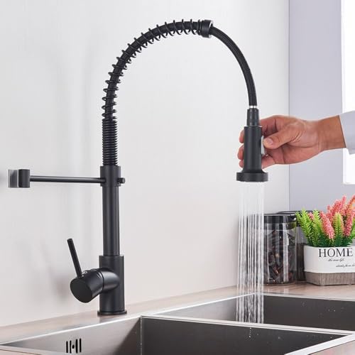 Mitigeur de cuisine eau chaude et froide noir mat pour éliminer les éclaboussures