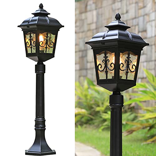 ChaoZan Farolillo Rústico E27 230V IP55 - Lámpara de Jardín y Pedestal Antigua para Exteriores - Luz de Camino y Pie (Sin Bombilla)