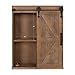Kate and Laurel Cates Wood Wall Storage Cabinet with Sliding Barn Door; 22 x 9 x 28; Rustic Brown; Decorative Farmhouse Over the Toilet Cabinet with Three Shelves for Bathroom or Kitchen Storage