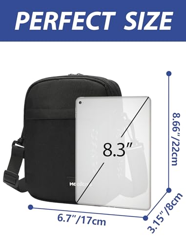 MOCOCITO Umhängetasche, Schultertasche für Herren, Kuriertasche aus Nylon, Messenger Bag für Tägliches Leben Reise(Groß-Schwarz)