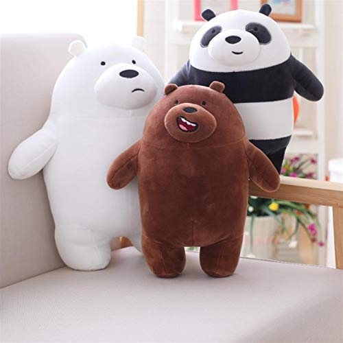 LIYDENG Stuffed Animals 27cm Kawaii We Bare Bears Plush Toy Cartoon Bear Stuffed Grizzly Gray White Bear Panda Doll Love Birthday Gift (Color : White)