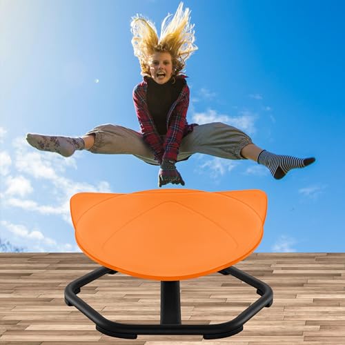 safisipapa Spinning Sensory Chair for Kids, Improves Focus and Concentration,Rainbow Orange Color