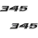 Fidida 2PC 345 Emblem Decal Car Engine Letters Decal Plating Badge 3D Metal Style Fit for 300C for Charger Black Silver