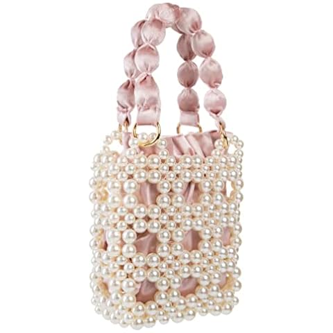 YUSHINY Faux Pearl Beaded Evening Handle Bag Cover