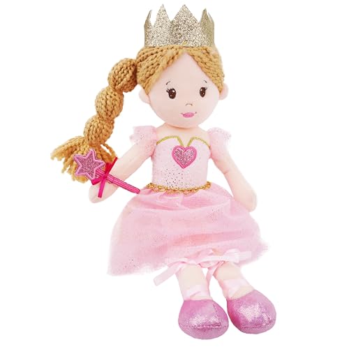 June Garden 12' Soft Baby Princess Doll Rosie - Stuffed Cuddly Princess Plush Gifts for Toddler Girls - Pink Dress