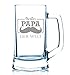 Bierglas mit Gravur Bester Papa der Welt | Bierkrug mit Henkel für Vatertag | 0,5l Volumen | Bierseidel als Vatertagsgeschenk