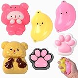 Taba Squishy Fidget Toys 6Pcs, Stress Relief Sensory Squeeze Toys for Kids 4-8 8-12, Kawaii Taba Squishies for Party Favors, Classroom, Easter Gifts Easter Basket Stuffers