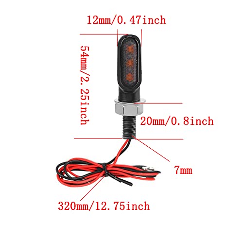 Motorcycle Mini Turn Signals Led Metal Indicators Lights Amber Lamps For Harley Honda Chopper Bobber Cafe Racer Black #TOP4