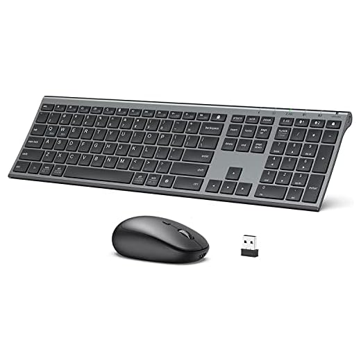 iClever DK03 Bluetooth Keyboard and Mouse, Rechargeable Dual-Mode (Bluetooth 4.2 + 2.4G) Wireless Keyboard and Mouse Combo, Ultra-Slim Multi-Device Keyboard for Mac, iPad, Apple, Android, Windows