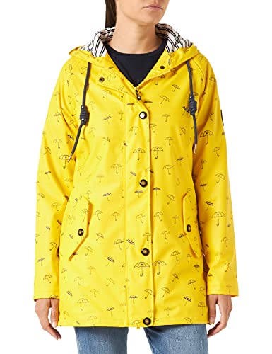 Blouson de pluie jaune pour femme taille 50 veste imperméable avec capuche