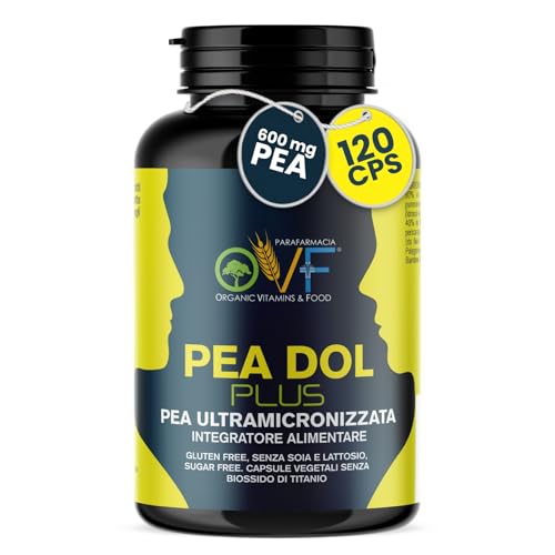 OVF PEA DOL Plus 600mg con Boswellia e Quercetina in sinergia, 120 cps, Pea Ultramicronizzata, Potente Supporto per disturbi e tensioni localizzate con PEA, Pea Ultramicronizzata