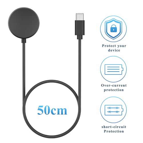 Image of Tobfit 50CM Magnetic USB-C Charging Cable for Samsung Galaxy Watch 7, Replacement Type-C Charging Dock Compatible with Galaxy Watch 8 /7 /6 /5 /4 /3, Classic & Pro Models (50CM / 1.6ft)