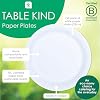 TABLE KIND | 150 BULK PACK | 8.6 Inch Disposable White Paper Plates for Catering & Everyday Use, Eco-Friendly Recyclable Round Dishes Birthday Party Supplies, Home Compostable | Made in EU | #3