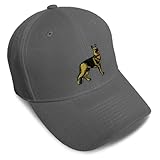 Baseball Caps for Men & Women Embroidered German Germany Shepherd A Embroidery Ladies & Men Baseball Hats Acrylic Dark Grey Design Only