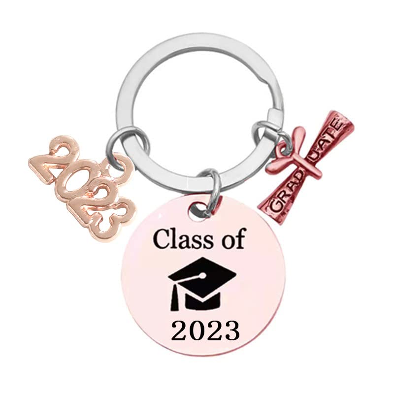 Llavero de Graduación de Acero Inoxidable, Colgante de Llavero Graduado para la Clase de 2023...