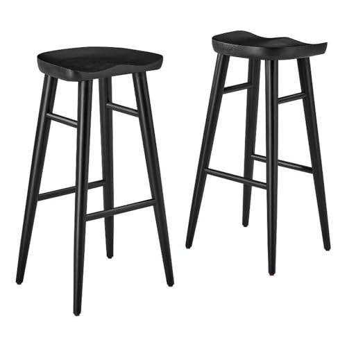 Modway EEI-6740-BLK Saville Butacos de Barra Sin Respaldo de Madera - Juego de 2, Negro miniatura 1