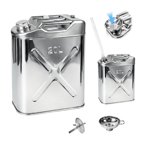 5 gallon 304 Stainless Steel stainless steel water jug 20L cooking oil storage container Deep Fryer Oil Storage & Hot ContainerSuitable for outdoor camping kitchen and food cart equipment